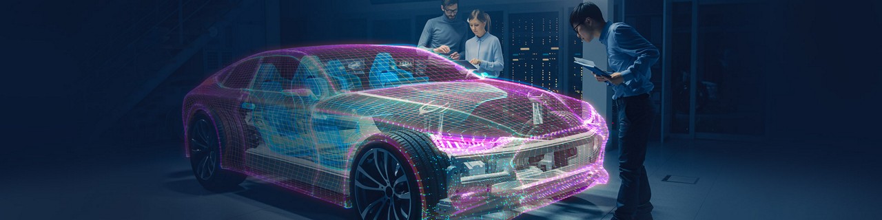 fusa-blog-header.jpg：車の3D画像を検討する3人