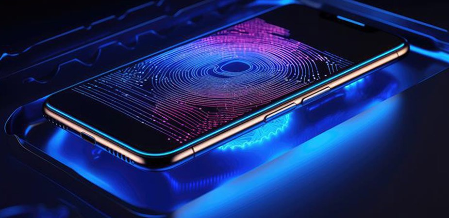 スマートフォンと指紋認証イメージ