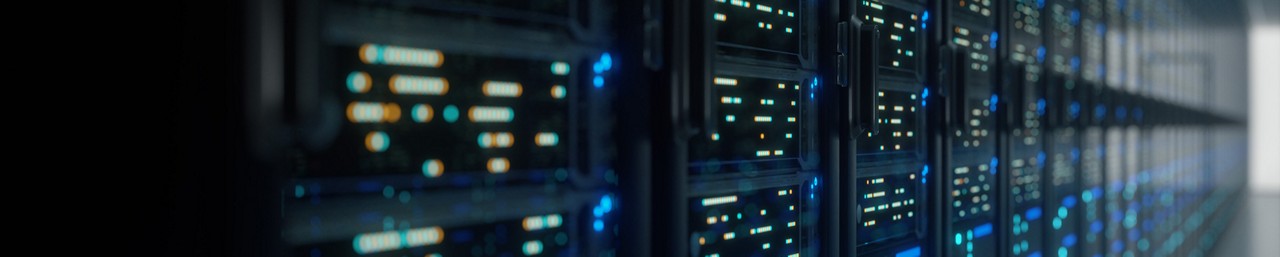 インジケーターランプが点滅しているサーバー